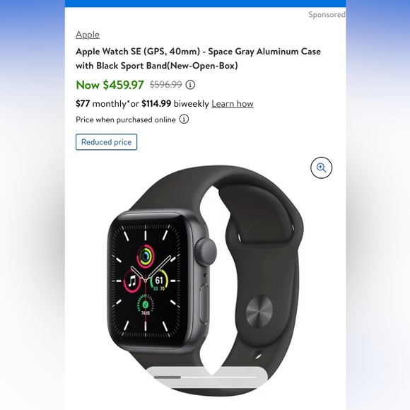 Apple Watch SE (GPS, 40MM) - Space Grey Aluminum Case with Black Sport Band - Picture 6 of 6